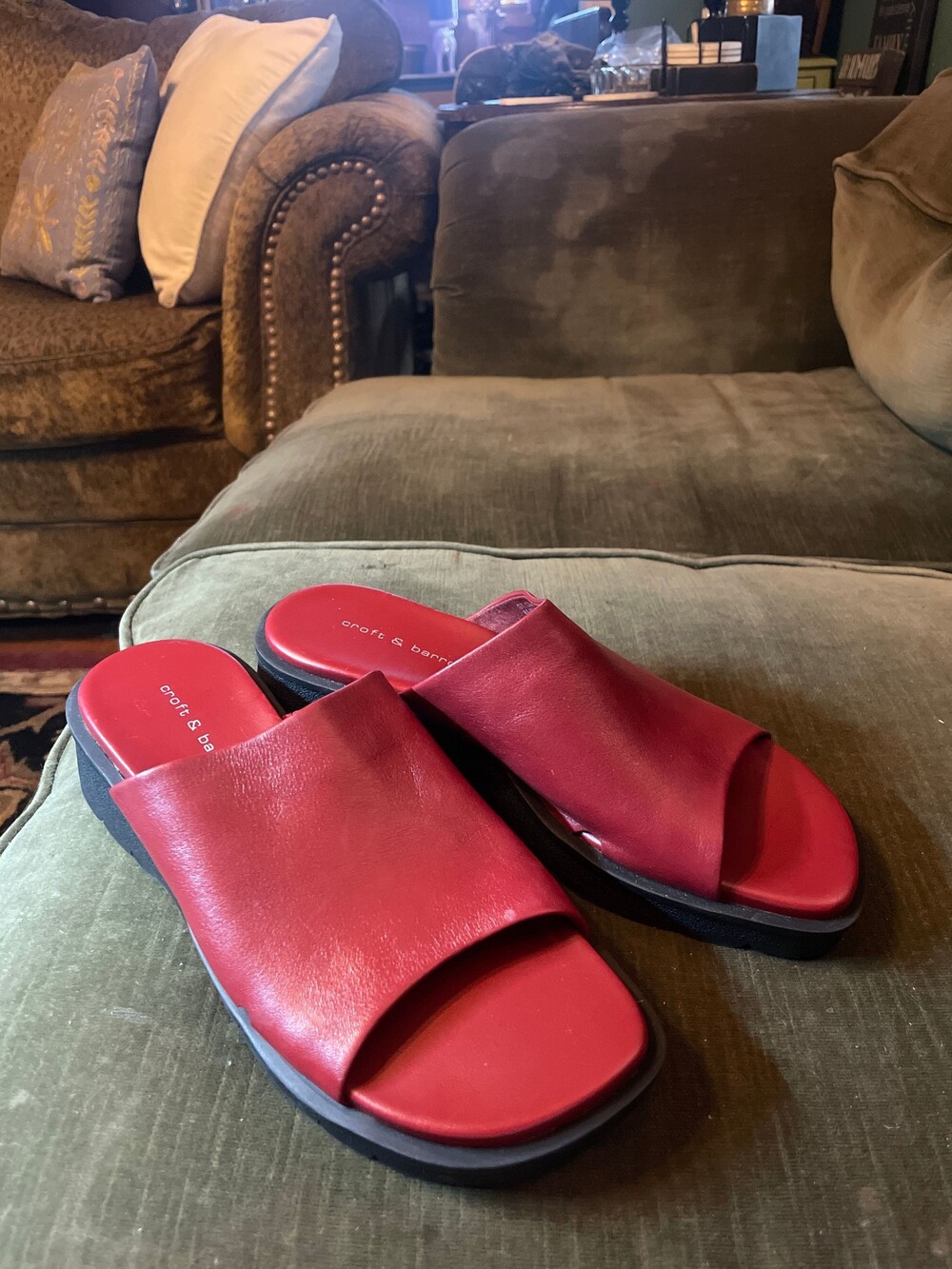 New! Croft and Barrow 7M Saint Clair red leather sandal